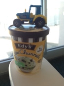 Tractor on my ice cream at the airport.