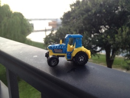 Tractor enjoying the river front view.