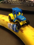 Tractor on banana.
